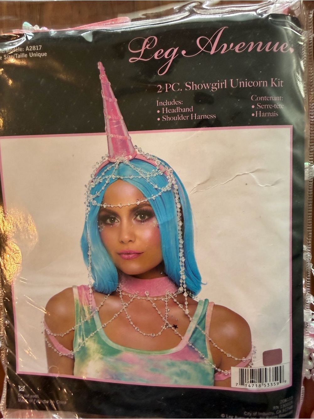 Unicorn Horn Headband with neck to arm sparkle harness